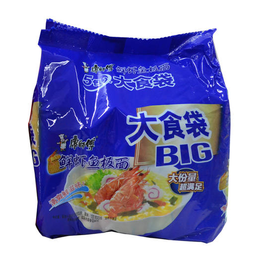 康师傅BIG鲜虾鱼板方便面139g*5 商品图0