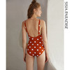 sisia2020新款欧美ins泳衣女性感大胸显瘦遮肚圆点橙色连体泳衣 商品缩略图2
