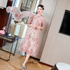 YFN-20193新款复古时尚碎花文艺中国风收腰修身连衣裙 商品缩略图0