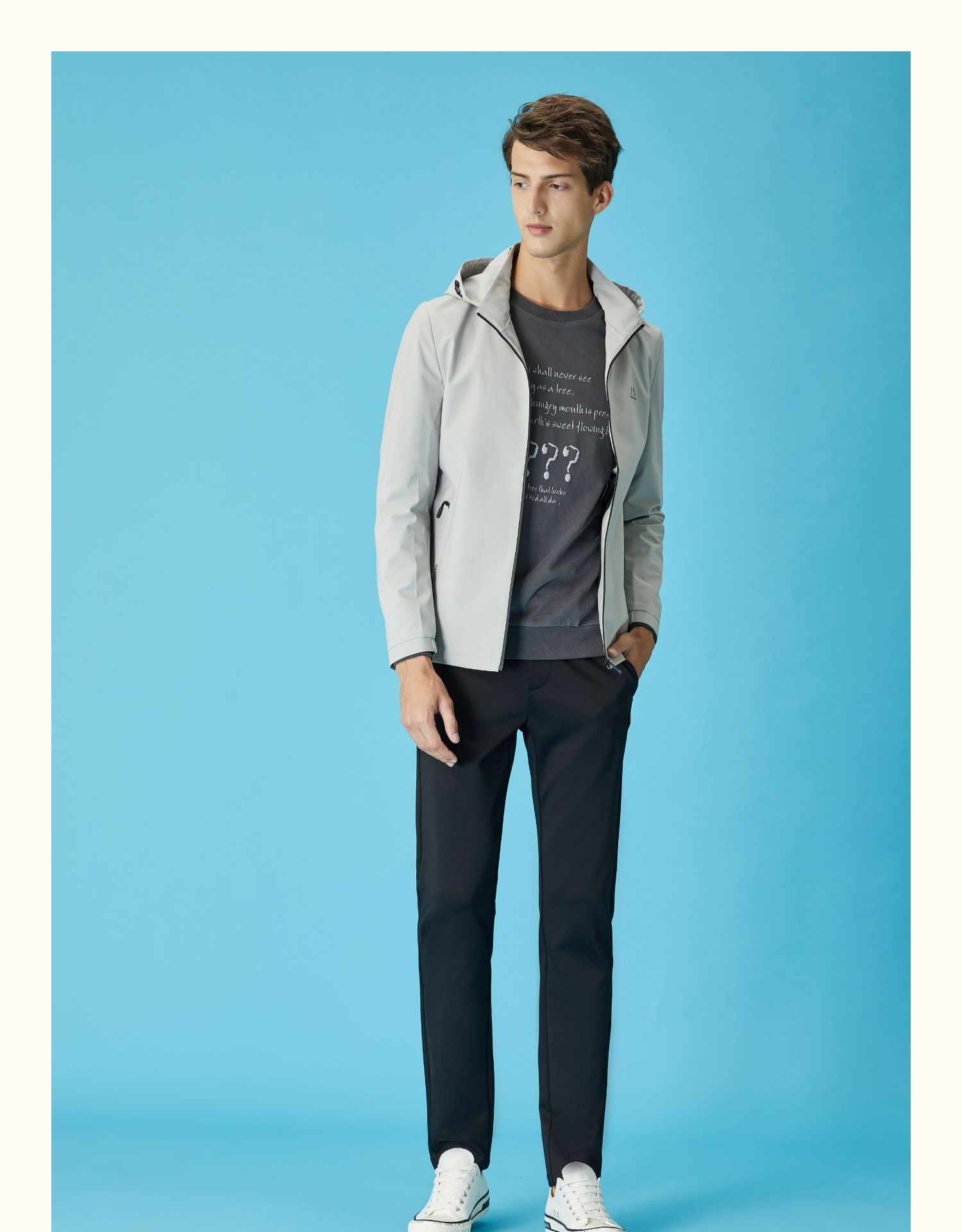 半身缘男裤 秋季包芯针织面耐穿休闲裤203201u10302046