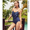 sisia新款欧美连体泳衣保守遮肚显瘦ins游泳衣女 夏日纯色SS211W01S0A 商品缩略图1