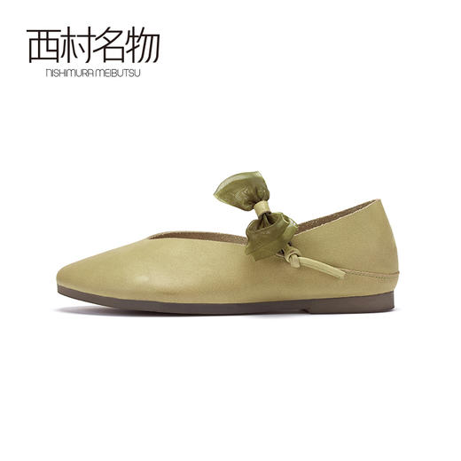 西村名物2020秋季新款仙女风牛皮革平底蝴蝶结奶奶鞋T20CE31271 商品图1