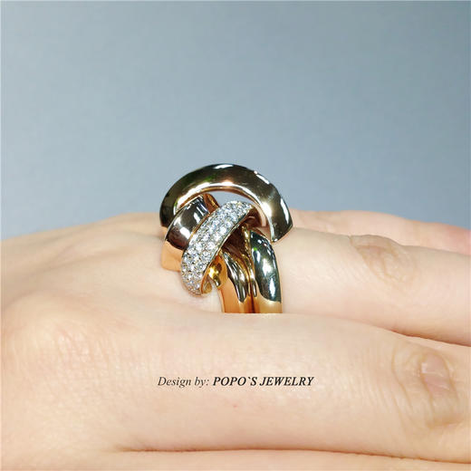 【每日特选】18K黄金/玫瑰金双色金钻石戒指 商品图2