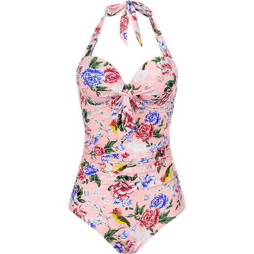 sisia泳衣女保守连体小胸聚拢遮肚显瘦钢托性感露背度假温泉泳装 商品图4