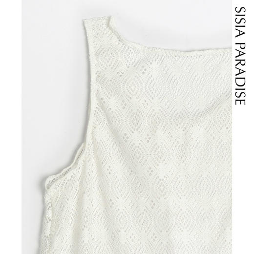 sisia罩衫蕾丝钩花镂空宽松背心比基尼沙滩泳衣外搭罩衫SS182W12S25 商品图2