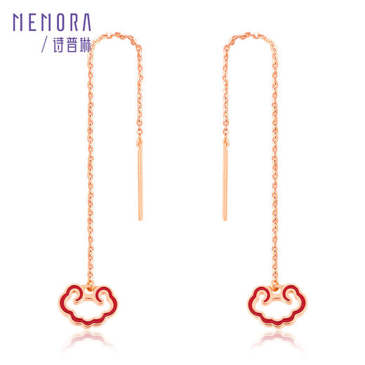 如意系列玫瑰18K金祥耳坠KE267001 商品图3