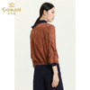 乔万尼新款秋装衬衫女秋款长袖薄款半透明洋气名媛风系带上衣ES3C582 商品缩略图3