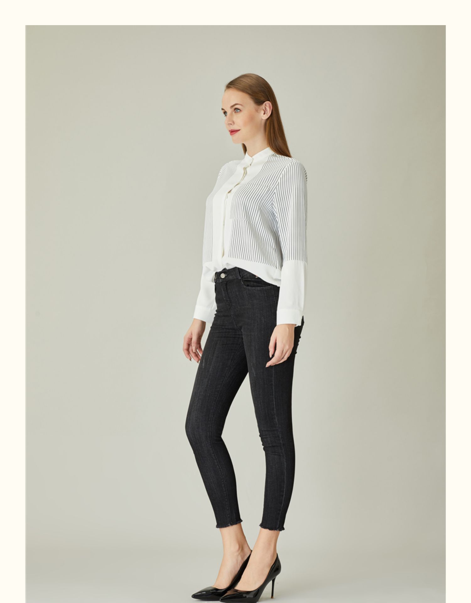 半身缘女裤 秋季修身显瘦铅笔牛仔裤203302m10109224