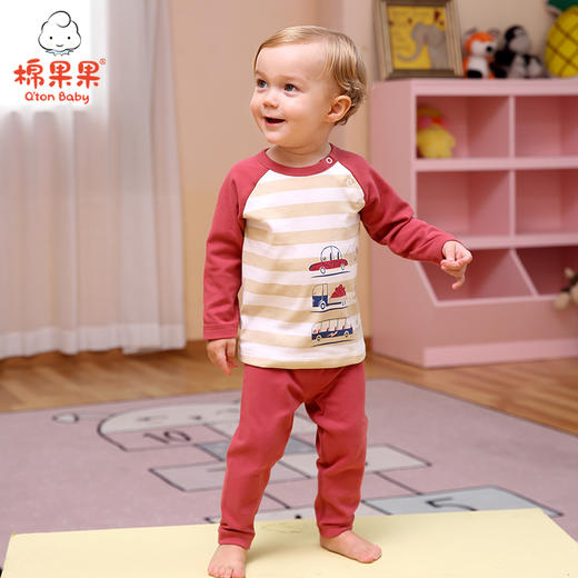 棉果果春秋季舒绒棉家居套头套装男童M511302220432 商品图0