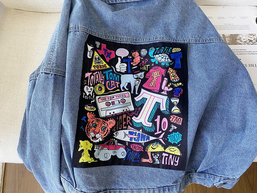 《老米群专享》“无退换”5分钟内付款有效哦！老米优品 / “背后涂鸦的牛仔”超干练的廓形大口袋牛仔外套！WT200804B 商品图2