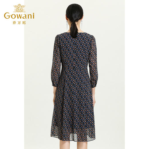 乔万尼新款秋装洋气宫廷风收腰显瘦女神范轻熟风七分袖连衣裙ES3E510 商品图3