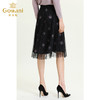 乔万尼早秋新款网纱a字款中长款高腰百褶仙女半身裙ES3D541 商品缩略图3
