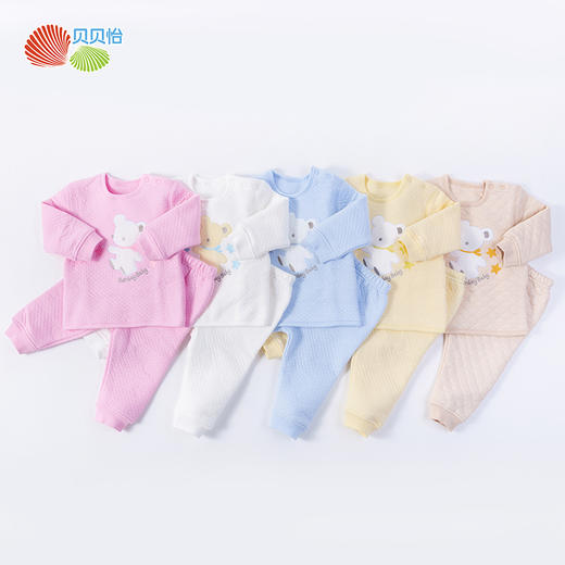 贝贝怡婴儿套装秋冬季加厚保暖上衣裤子两件套儿童家居服BB8216
 商品图0