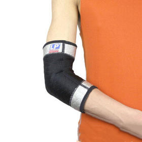 LP护具LP护肘 LP524硅胶波纹稳定型护肘 运动护肘 运动护具 篮球 羽毛球护具 黑灰色单只装