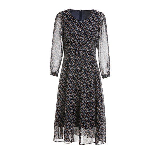 乔万尼新款秋装洋气宫廷风收腰显瘦女神范轻熟风七分袖连衣裙ES3E510 商品图4