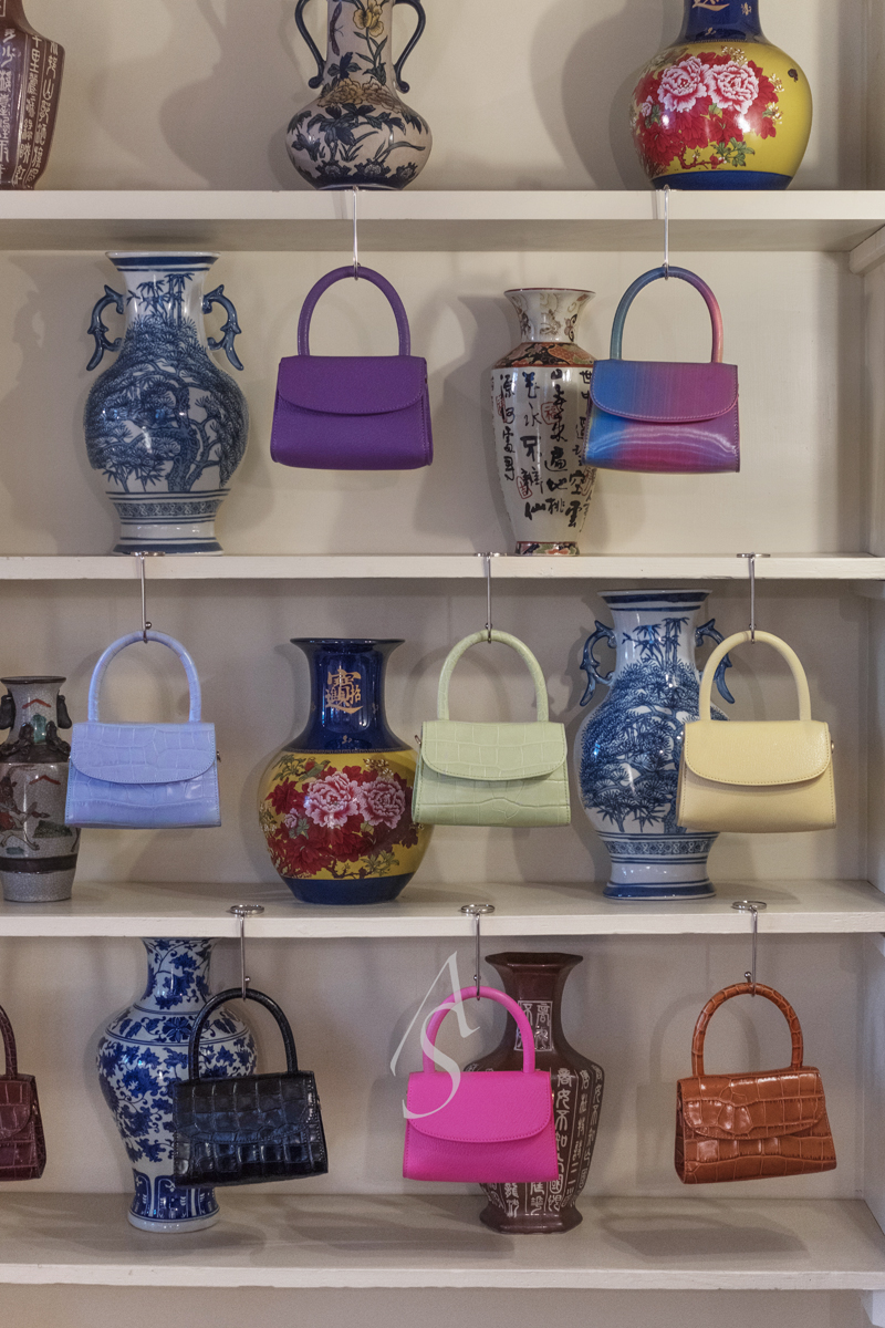 By Far 天空蓝/焦糖棕/红褐色/黑色mini鳄鱼纹两用包