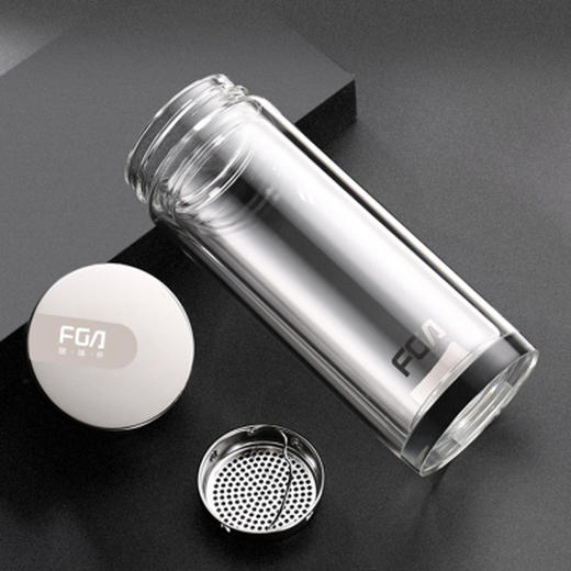富光双层耐热创意随手泡茶过滤透明带盖男女便携办公家用茶杯水JPY带授权招加盟代理 商品图0