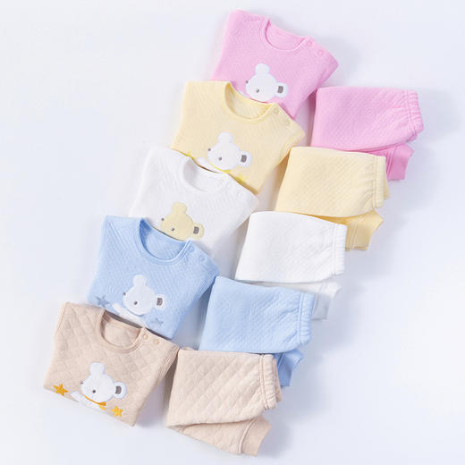 贝贝怡婴儿套装秋冬季加厚保暖上衣裤子两件套儿童家居服BB8216
 商品图2