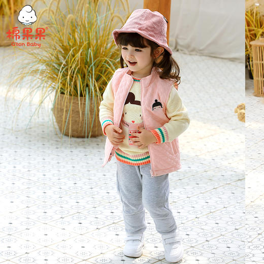 棉果果秋季女童空气层两面穿马夹M322171420533 商品图1