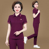 W-685【95棉】新款时尚运动服套装中年短袖休闲两件套 商品缩略图1