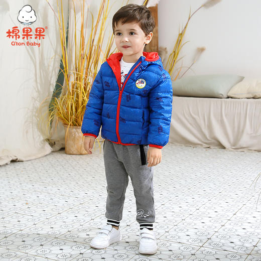 棉果果春秋季男童连帽轻薄羽绒服M312102320464 商品图1