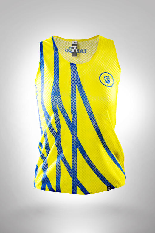 严素跑步背心，黄色赛道，女款，轻量，快干，严素态度 商品图0