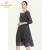 乔万尼新款秋装洋气宫廷风收腰显瘦女神范轻熟风七分袖连衣裙ES3E510 商品缩略图2