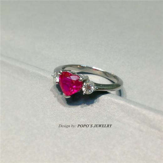 【每日特选】Pt900铂金心形红宝石戒指(预约看货) 商品图7