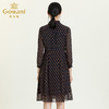 乔万尼新款秋装长袖高腰气质通勤收腰显瘦时尚系带连衣裙女ES3E500 商品缩略图3