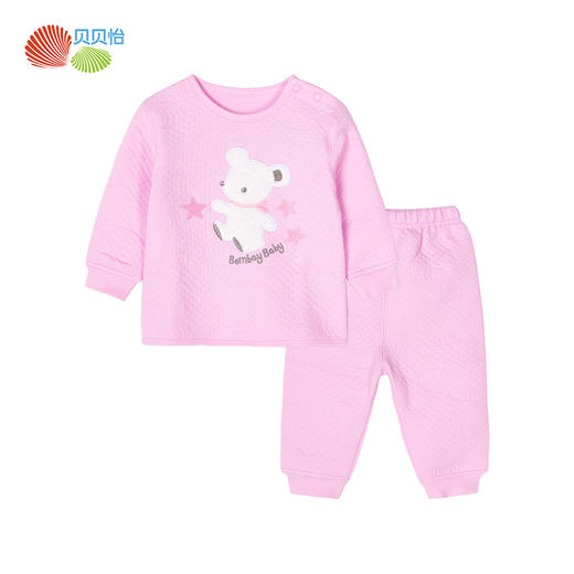 贝贝怡婴儿套装秋冬季加厚保暖上衣裤子两件套儿童家居服BB8216
 商品图4