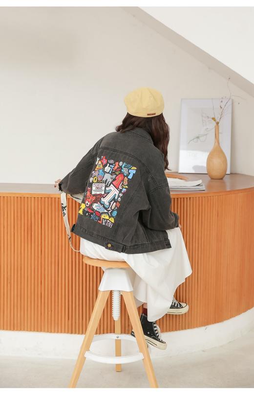 《老米群专享》“无退换”5分钟内付款有效哦！老米优品 / “背后涂鸦的牛仔”超干练的廓形大口袋牛仔外套！WT200804B 商品图3