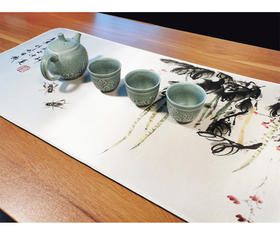 中国风文创产品吉祥福禄丝绸桌垫 办公实用礼品