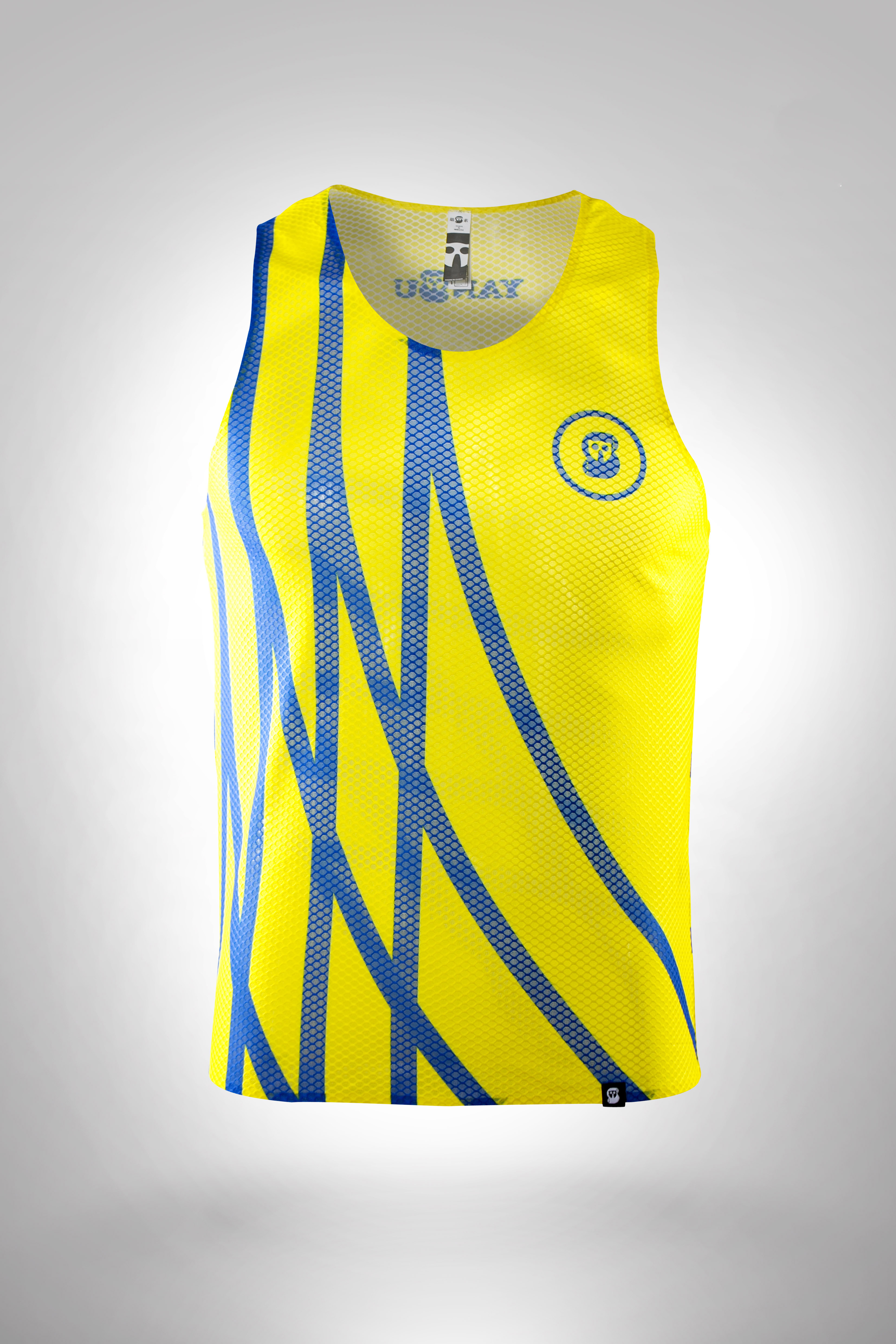 严素跑步背心，黄色赛道，男款，轻量，快干，严素态度