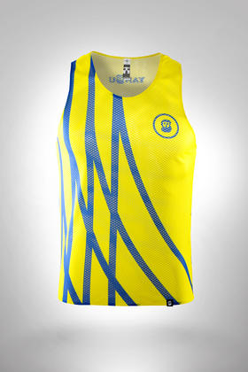 严素跑步背心，黄色赛道，男款，轻量，快干，严素态度