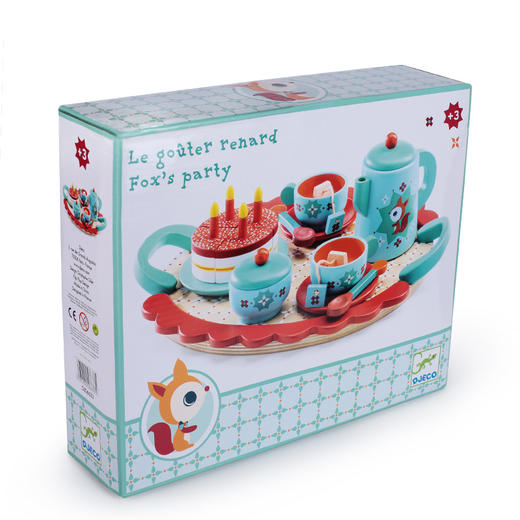 djeco儿童厨房过家家茶具套装下午茶女孩仿真玩具3岁木质茶壶茶杯 商品图3