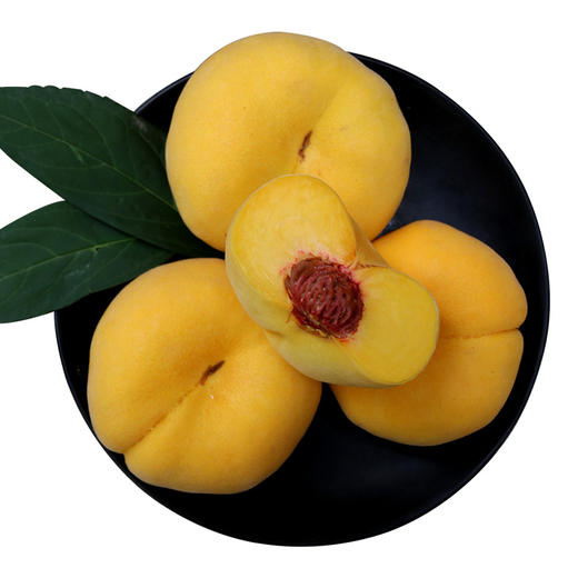 山区农家露天黄蟠桃新鲜现摘黄金蟠桃硬吃脆甜放软多汁扁桃500g