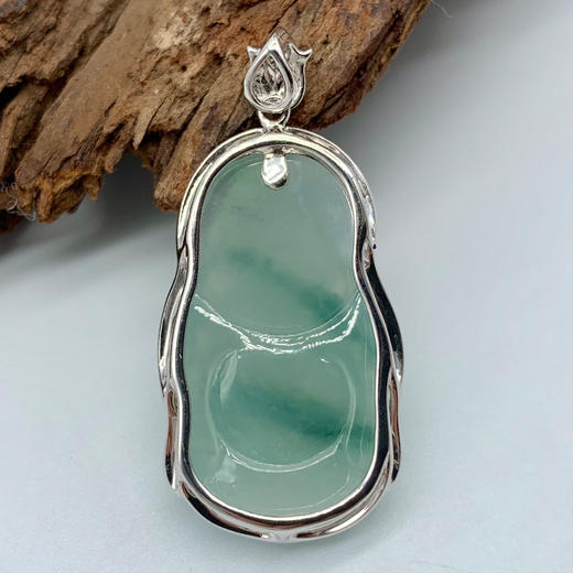 派瑞翡翠 18k金翡翠吊坠 冰糯种 飘花 商品图1