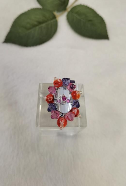 2F紫兰合成水晶戒指 商品图0