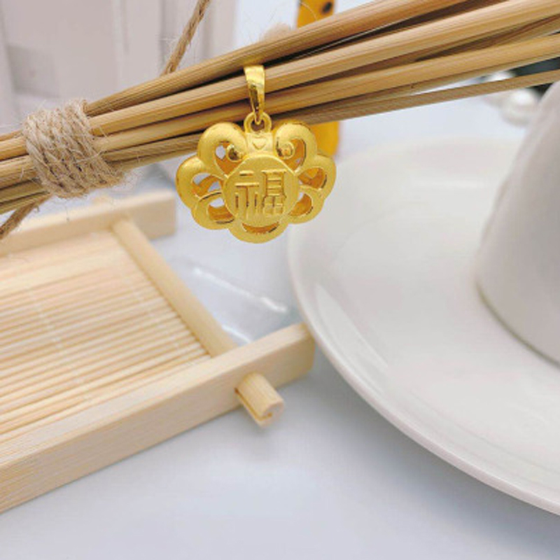 足金999硬金福花吊坠JPY带授权招加盟代理