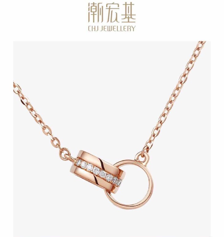 2f潮宏基18k钻石项链xqk32200151