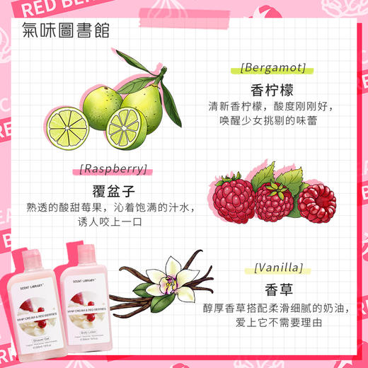 【人气洗护】气味图书馆鲜奶油与小红莓香氛身体洗护（沐浴露295ml/身体乳215ml） 商品图3