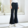 EITIE爱特爱秋季新款时尚显瘦洋气明线装饰喇叭长裤女休闲裤6005707 商品缩略图6