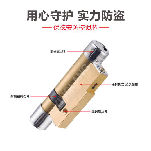 〖B129〗适用保德安锁芯B23型48+68＝116偏 商品图1