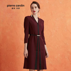 皮尔卡丹女装端庄淑女大气场合装长袖连衣裙P0318DL07R2
