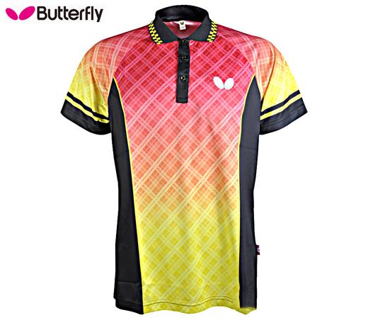 Butterfly蝴蝶乒乓球短袖上衣BWH-270-0201红黄色 商品图0