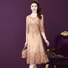 WXY-W-ANE-8433超仙气质淑女收腰显瘦网纱A字裙