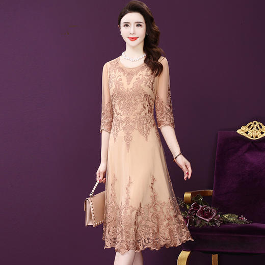 WXY-W-ANE-8433超仙气质淑女收腰显瘦网纱A字裙 商品图0