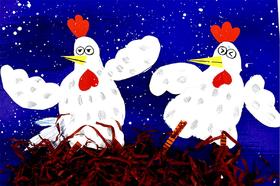 《水粉画趣味小鸡》低幼【自动发货：下单后，点击手机短信中收到的链接，即可获取文件下载的链接；如有任何问题，可添加客服微信hm33268获得帮助】
