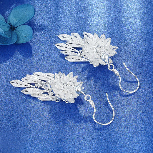 子佩集纯银荷花耳环【QFES002】花丝208 商品图2