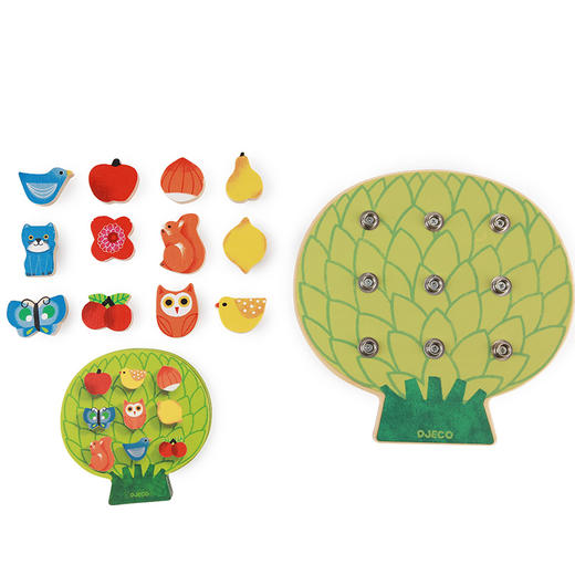 djeco钉钉板颜色动物水果认知扣子2-3岁儿童早教益智桌面游戏玩具 商品图4